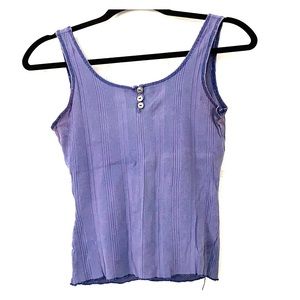 Blue ribbed tank top